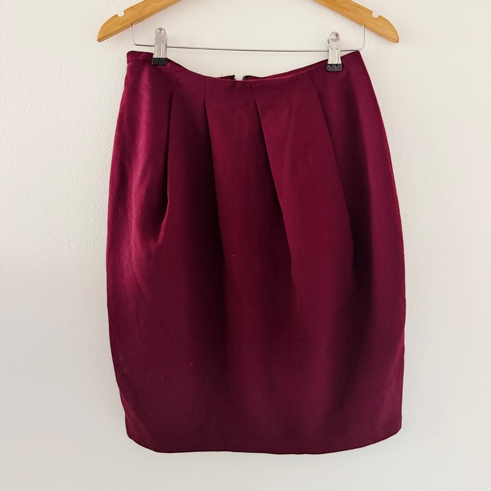 NWT Apiece Apart Maira Short Draped Skirt in Cranberry Burgundy Red